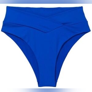 S Victoria's Secret Swim HighWaist Crossband Cheeky Bikini Bottom Blue